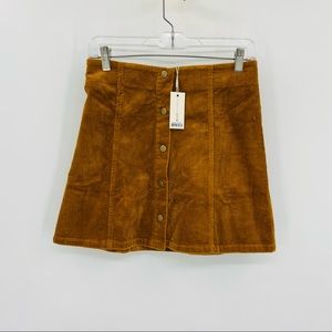NEW Rylee + Cru Corduroy Brown Skirt Medium EUC